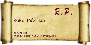 Reke Péter névjegykártya