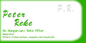 peter reke business card
